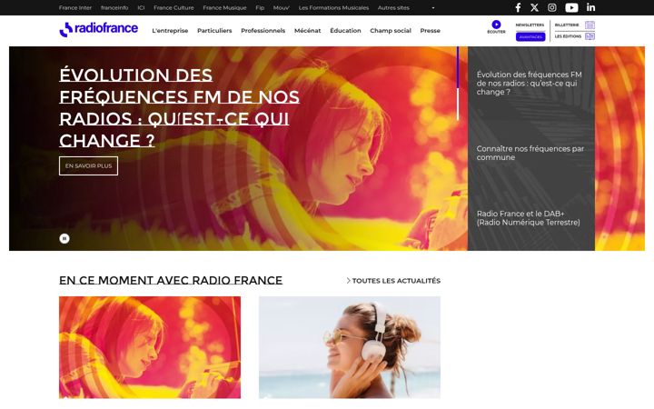 Screenshot of radiofrance.com