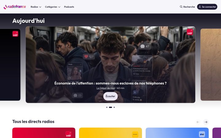 Zrzut ekranu radiofrance.fr