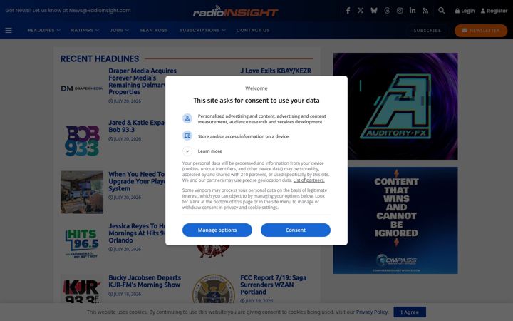 Screenshot of radioinsight.com