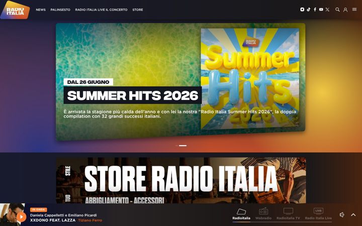 Screenshot of radioitalia.it