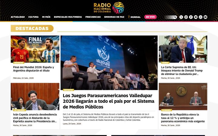Snímek obrazovky radionacional.co