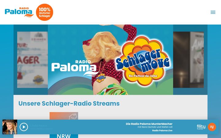 Screenshot of radiopaloma.de