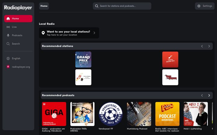 Screenshot of radioplayer.ee