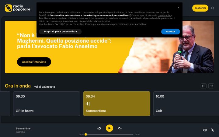 Screenshot of radiopopolare.it