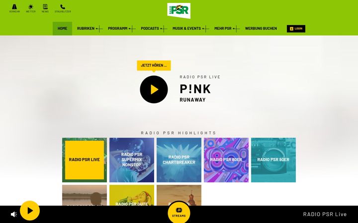 Screenshot of radiopsr.de