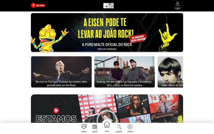 Screenshot van radiorock.com.br