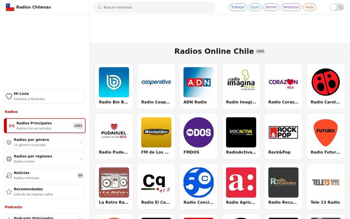 Screenshot of radios-chilenas.com