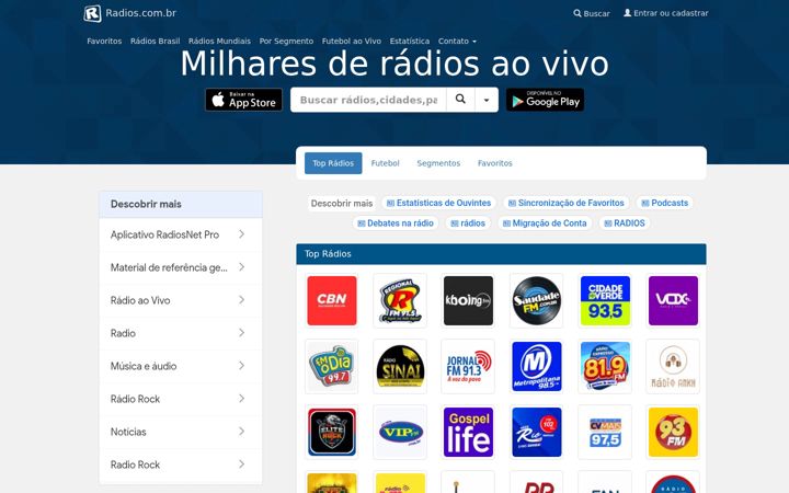 Skærmbillede af radios.com.br