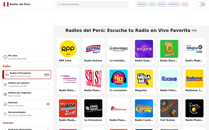 Screenshot of radiosdelperu.com.pe