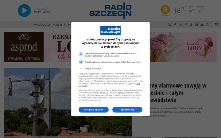 Zrzut ekranu radioszczecin.pl