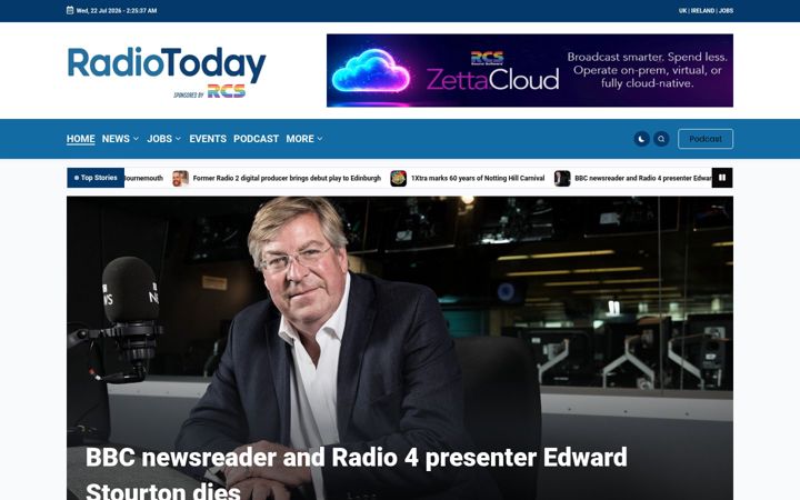 Zrzut ekranu radiotoday.co.uk