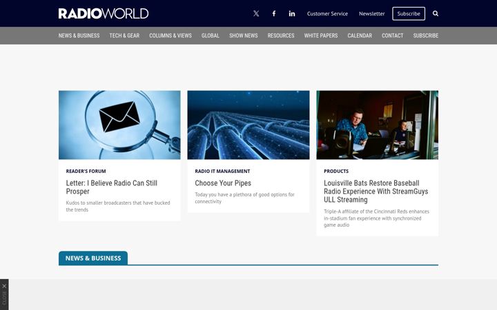 Screenshot of radioworld.com