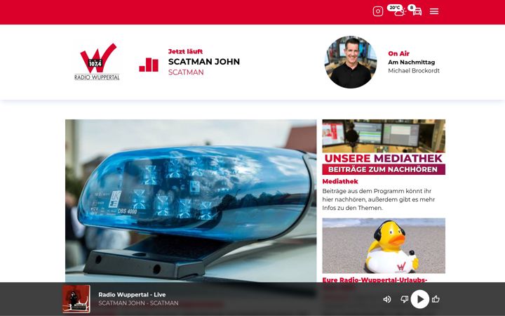 Screenshot of radiowuppertal.de