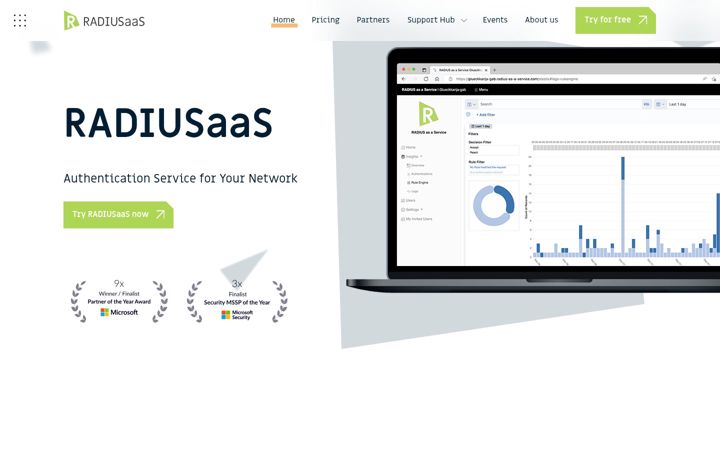 Screenshot of radius-as-a-service.com