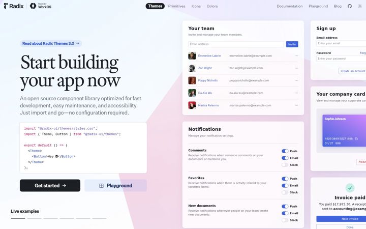 Screenshot of radix-ui.com