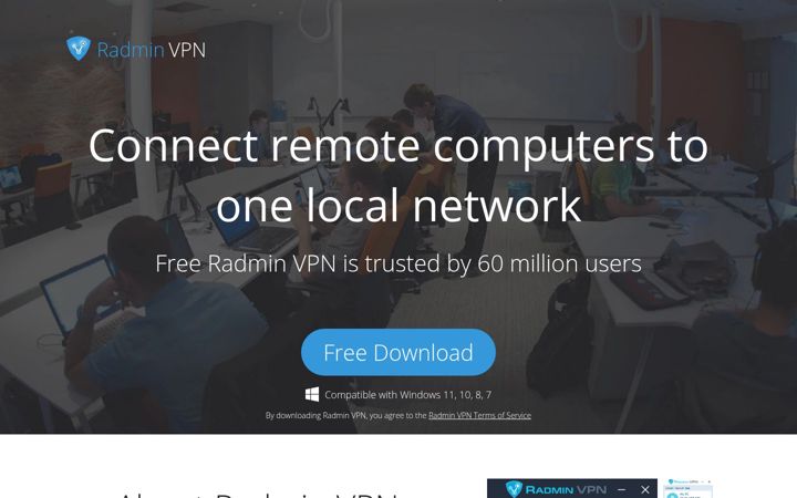 Screenshot of radmin-vpn.com