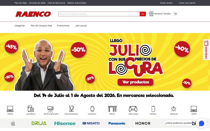 Screenshot of raenco.com