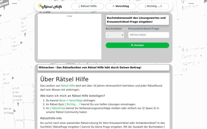 Screenshot of raetsel-hilfe.de