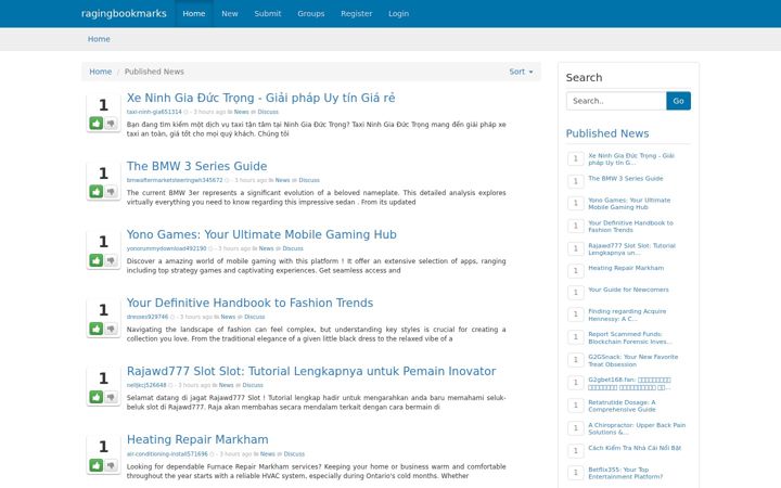 Screenshot of ragingbookmarks.com