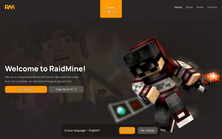 Screenshot of raidmine.com