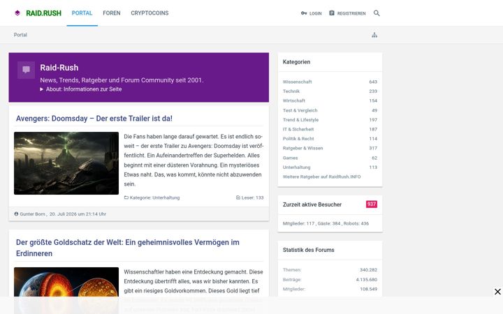 Screenshot of raidrush.net