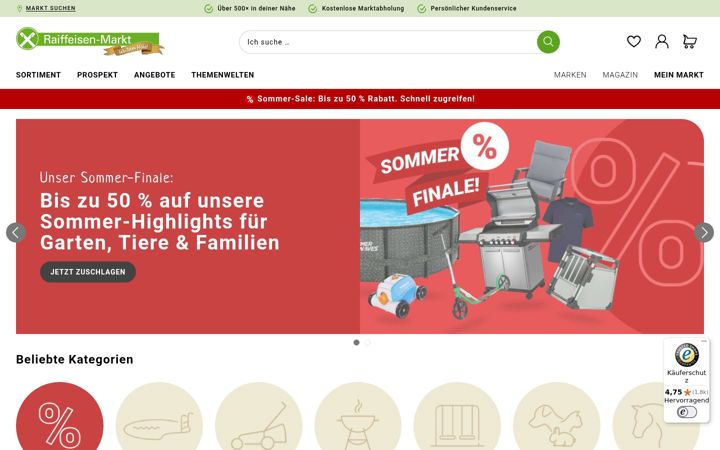 Screenshot of raiffeisenmarkt.de