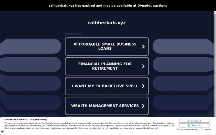 Ekrānuzņēmums no raihberkah.xyz