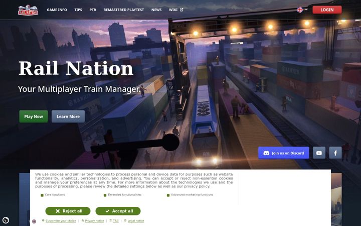Screenshot of rail-nation.com