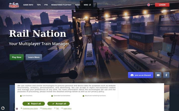 Screenshot of railnation-game.ru
