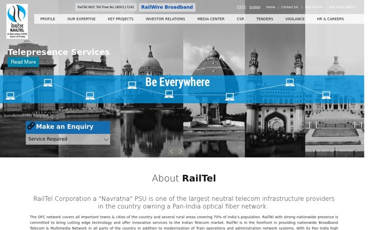 Screenshot of railtel.in