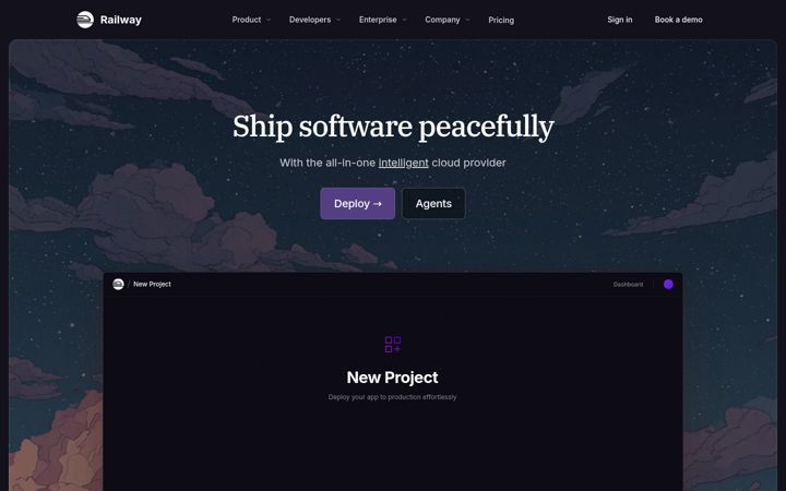 Screenshot ta' railway.com