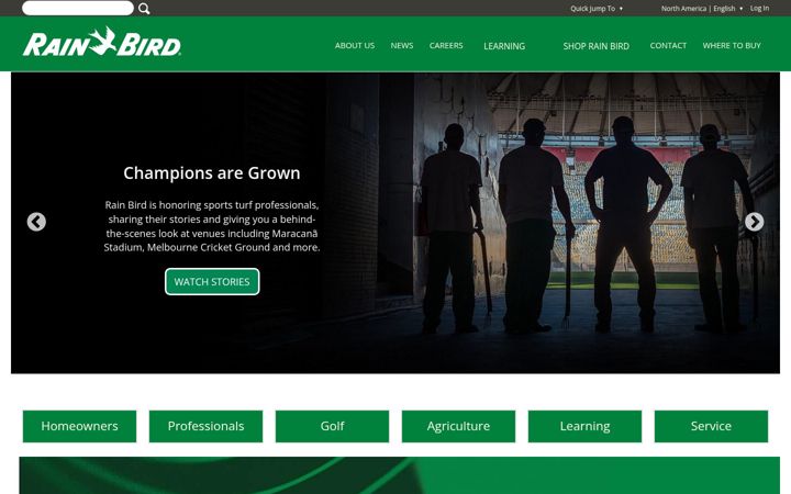 Screenshot van rainbird.com