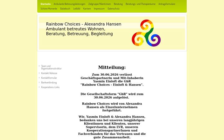 Snímek obrazovky rainbowchoices-koeln.de