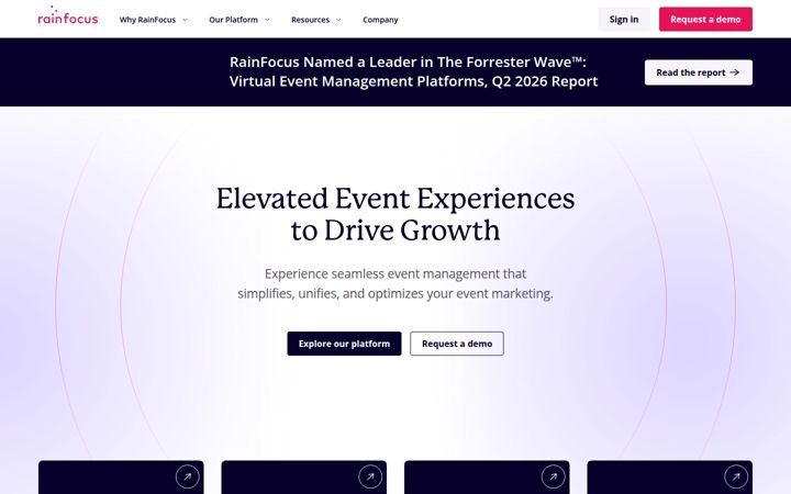 Screenshot of rainfocus.com