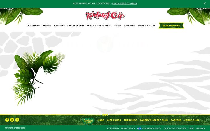 Screenshot ta' rainforestcafe.com