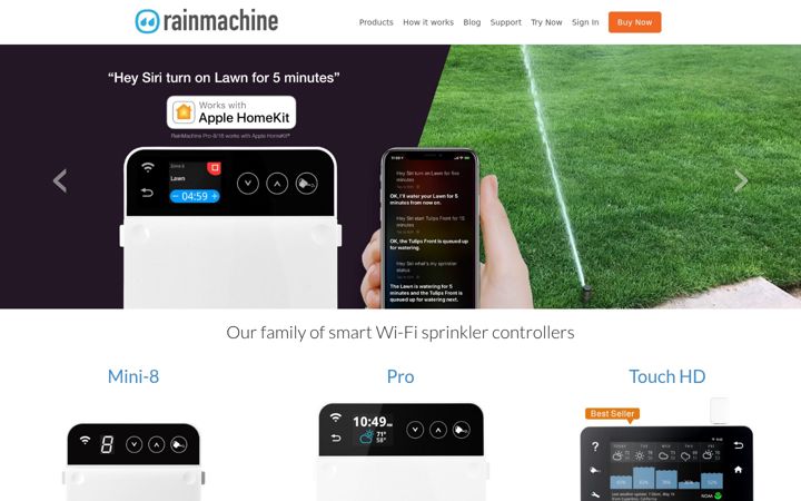 Kuvakaappaus sivustosta rainmachine.com