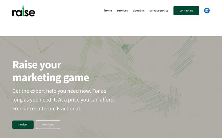 Screenshot of raisecomms.com
