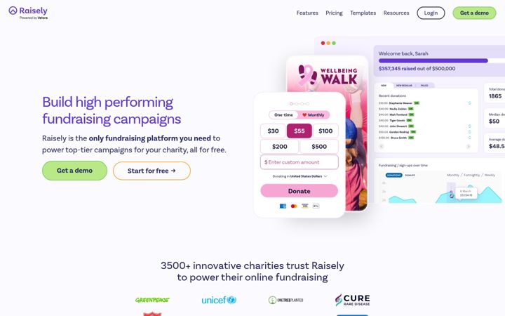 Screenshot van raiselysite.com