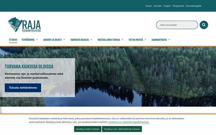 Screenshot of raja.fi