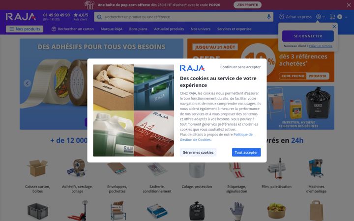 Screenshot of raja.fr