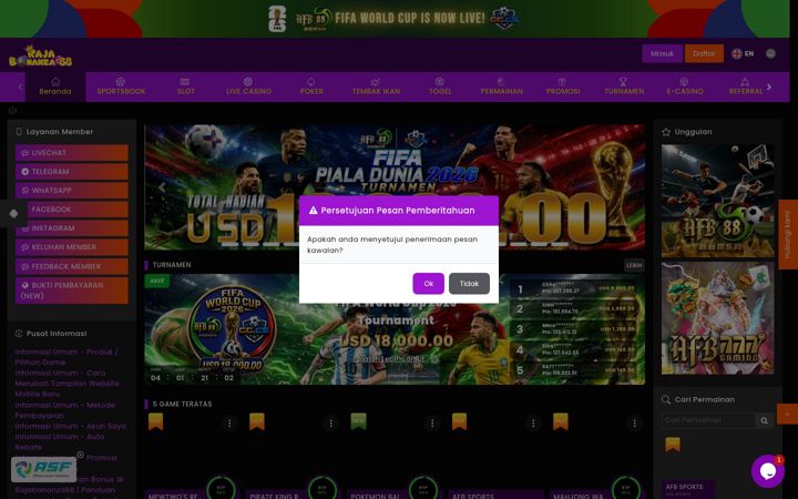 Screenshot of rajabonanza88.one