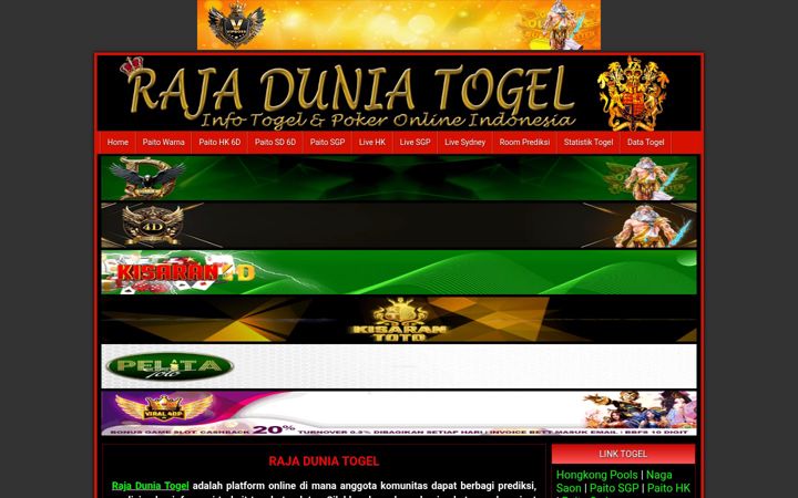 Screenshot of rajaduniatogel.bid