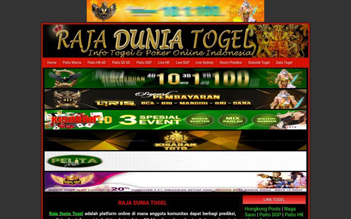 Screenshot of rajaduniatogel1.com