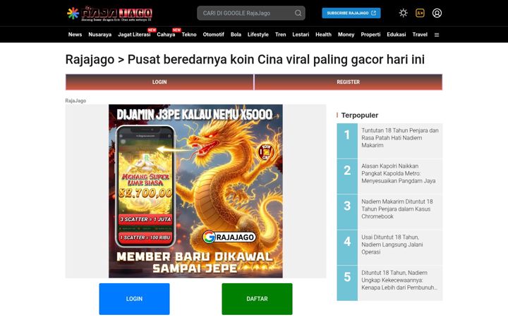 Screenshot of rajajago.it.com