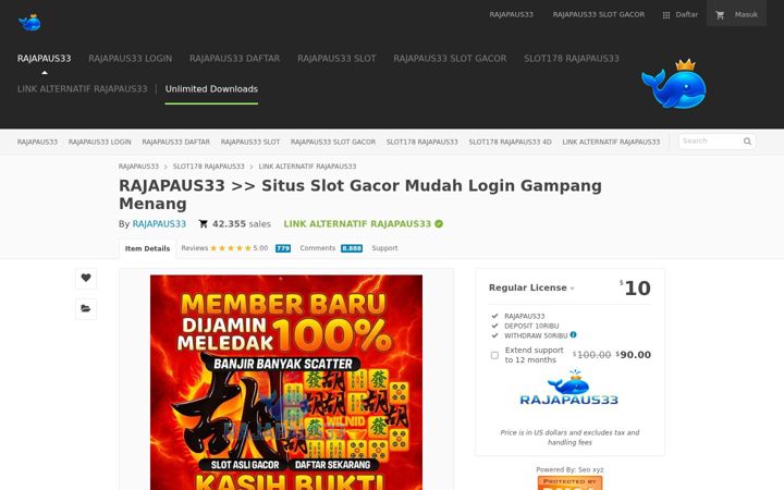 Screenshot of rajapaus333.com
