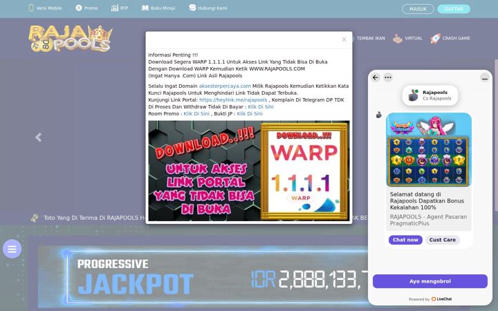 Screenshot of rajapools7.club