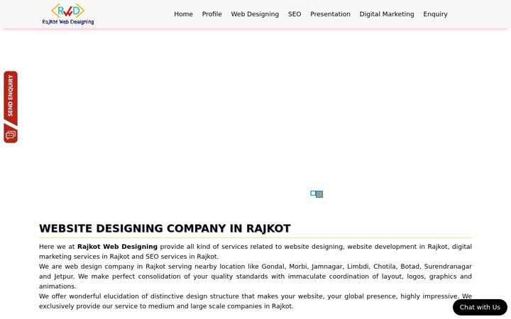 Screenshot of rajkotwebdesigning.com