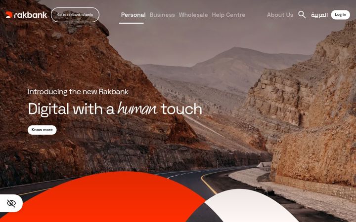 Screenshot of rakbank.ae