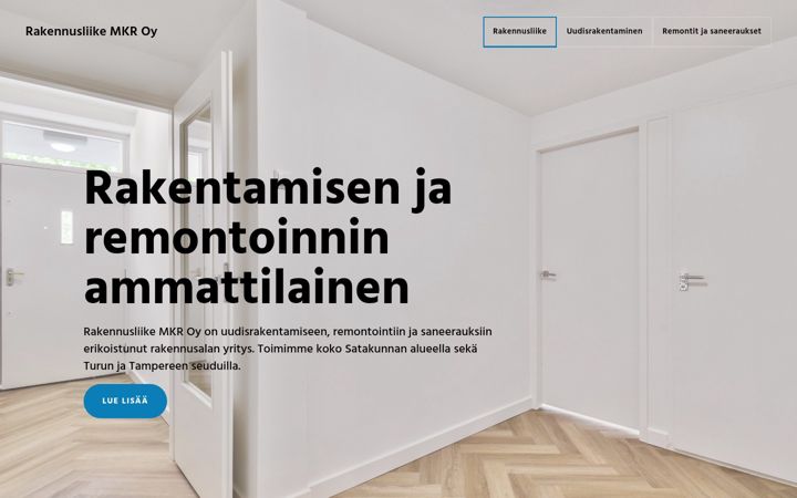 Ekrano kopija rakennuspalvelumkr.fi