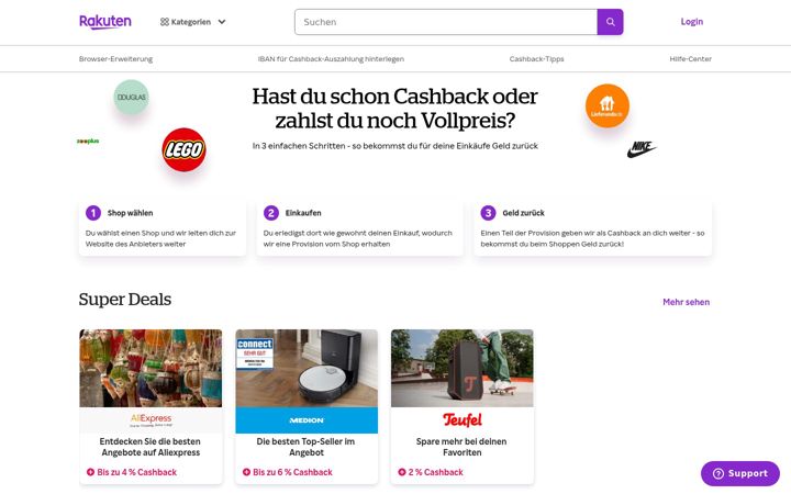 Kuvakaappaus sivustosta rakuten.de